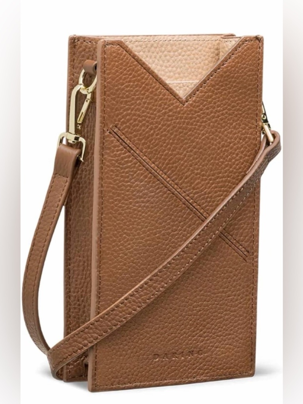 Bagnet Crossbody Phone Bag Wallet Brown Leather NWOT Vegan